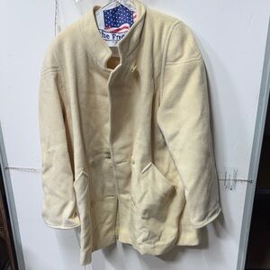 Elegant Men's Cream Pea Coat